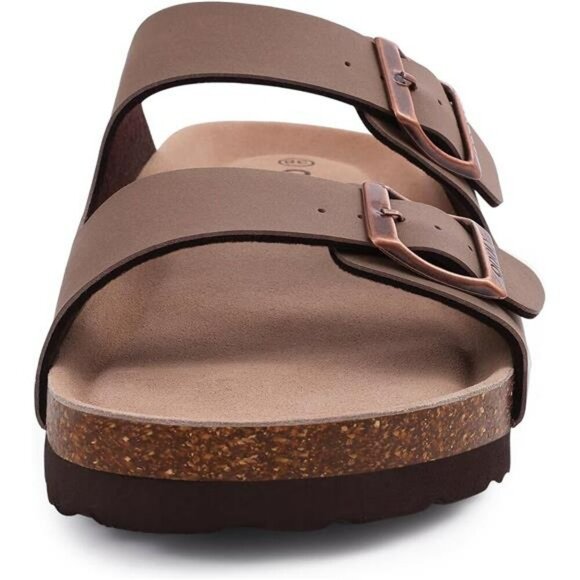 Cork Footbed Slide Sandals Women Arch Support Adjustable Buckle Summer Outdoor - Picture 4 of 7